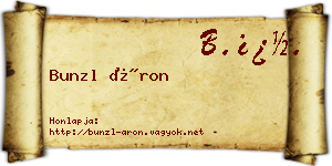 Bunzl Áron névjegykártya